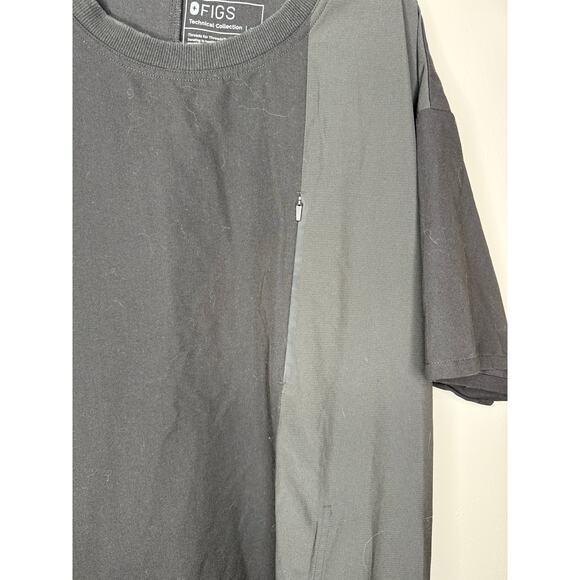 Figs Men’s Black Medical Field Massage Workwear Scrub Top Size XL - Picture 4 of 5